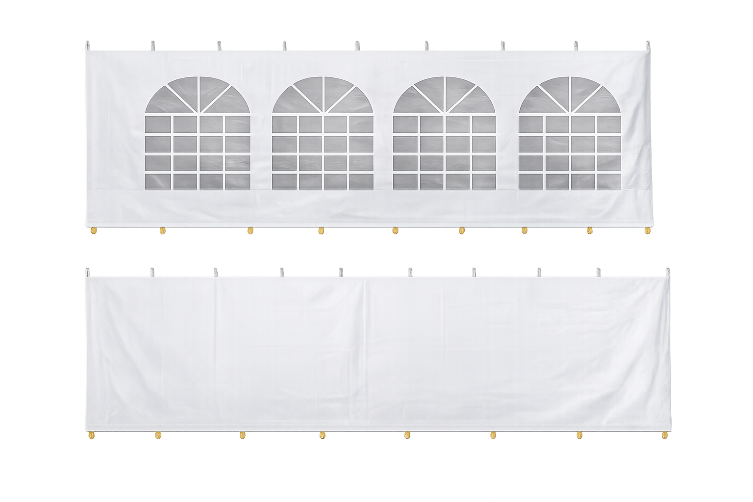 Window and solid tent sidewall panel options