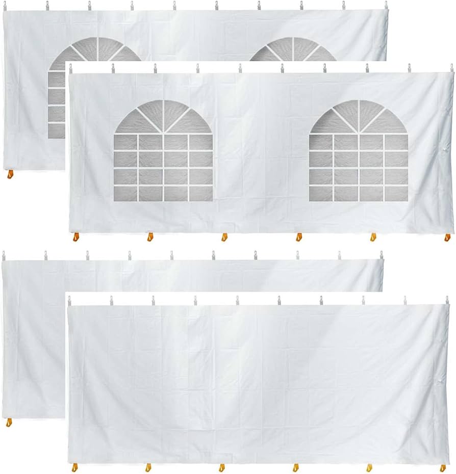 Set of white window and solid sidewall panels